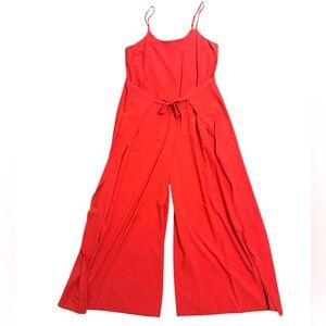 Athleta Bold Red Wide-Leg Spaghetti Strap Jumpsuit